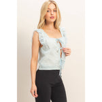 Daydream Believer Gingham Tie Front Top