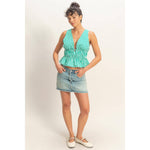 Sunlit Stripe Peplum Top