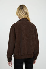 Olivia Suede Bomber Jacket