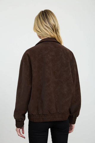 Olivia Suede Bomber Jacket