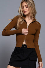Poet Two-Way Open Zipper Sweater