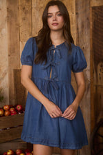 Indigo Bloom Mini Dress
