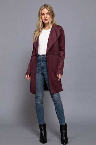 Verona Zipper Detail Faux Suede Jacket