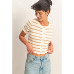 Sweet Stripe Scallop Cardigan