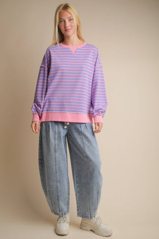 Driftline Stripe Knit Oversized Top