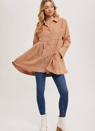 Leigh Button Shirt Tunic