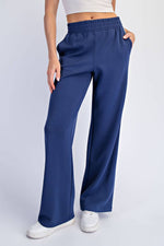 Modal Scuba Piped Straight-Leg Pants