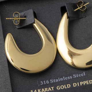 Sculpt and Shine Crescent Hoop Earrings