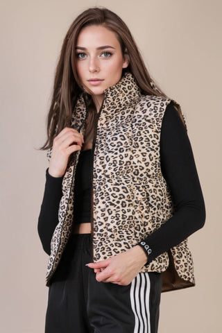 Sierra Leopard Puffer Padded Vest