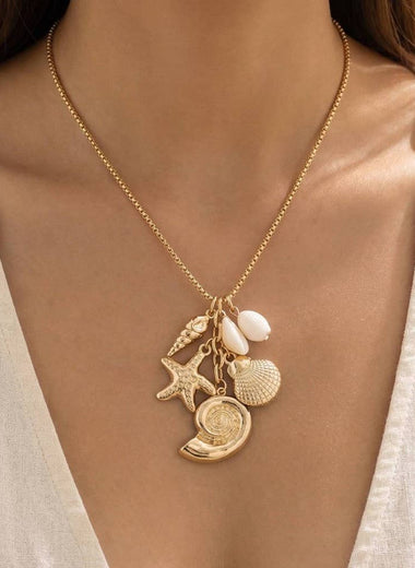 Saltwater Charm Statement Necklace