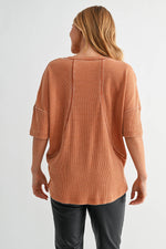 Cotton Blend Mineral Wash Waffle Short Sleeve Tee