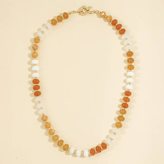 Round Stone Beaded Statement Necklace