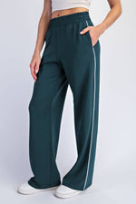 Modal Scuba Piped Straight-Leg Pants