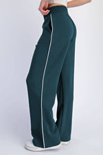 Modal Scuba Piped Straight-Leg Pants