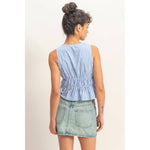 Sunlit Stripe Peplum Top