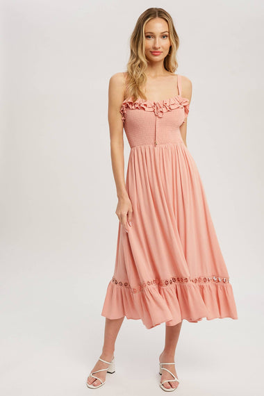 Blush Breeze Mini Frill Dress