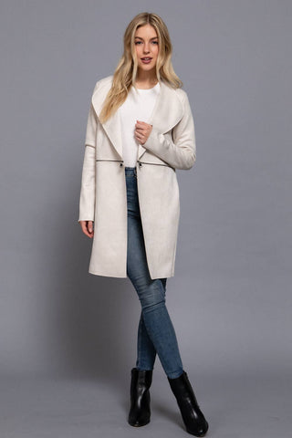 Verona Zipper Detail Faux Suede Jacket