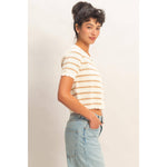 Sweet Stripe Scallop Cardigan