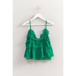 Flirt Factor Chiffon Sleeveless Ruffled Cami Top