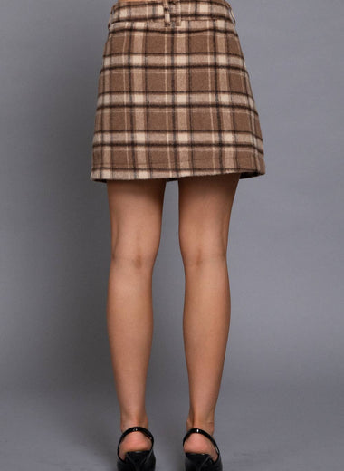 Vienna Brushed Plaid Skirt