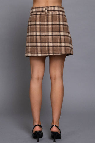 Vienna Brushed Plaid Skirt