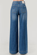 Lifestyle High Rise Double Button Wide Jeans