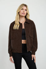 Olivia Suede Bomber Jacket