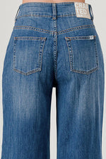Lifestyle High Rise Double Button Wide Jeans