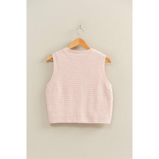 Luna Rose Button Vest (soft pink)