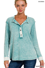 Wanderlust Washed Waffle Henley