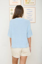 Washed Ease Short Sleeve Sweater