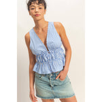 Sunlit Stripe Peplum Top