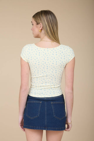 Petal Bow Scallop Knit Top