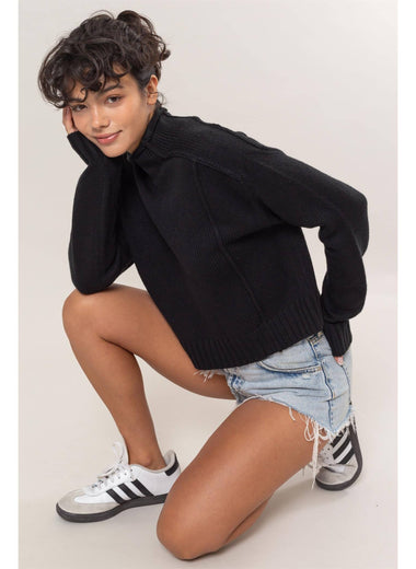 Enchant High Neck Reverse Seam Sweater