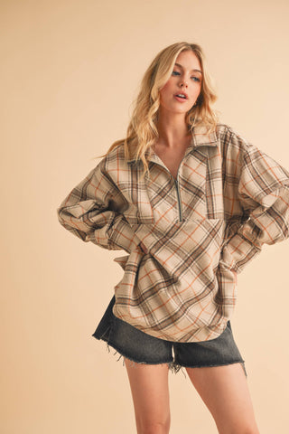 Mya Plaid Pullover
