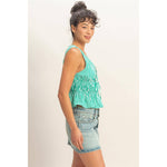 Sunlit Stripe Peplum Top