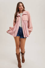 Jenni Fleece Contrast Babydoll Jacket