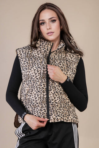Sierra Leopard Puffer Padded Vest