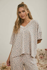 Blooming FIelds Ribbed Top