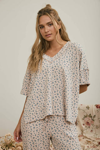 Blooming FIelds Ribbed Top