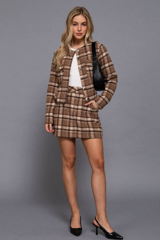 Vienna Brushed Plaid Skirt