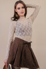 Sheer Escape High Neck Mesh Lace Top