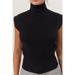 Evoke High-Neck Sleeveless Sweater Top
