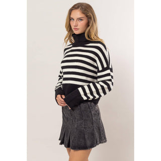 Amara Striped Turtleneck Sweater