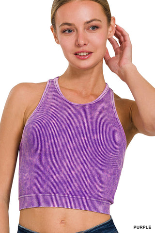Fierce High Neck Built-in Bra Top