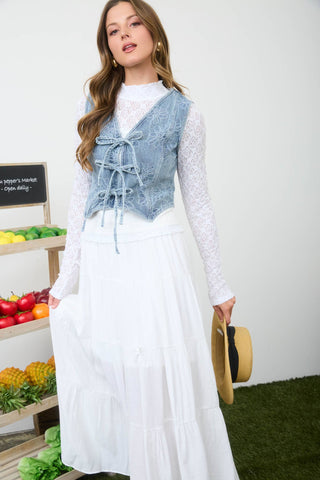 Clover Belle Denim Vest