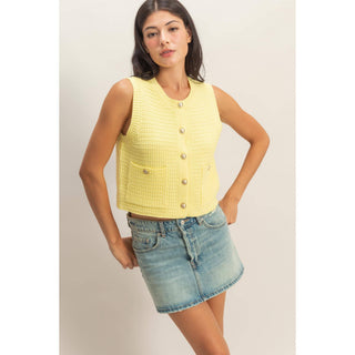 Luna Rose Button Vest (soft pink)