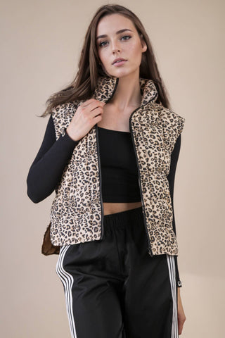 Sierra Leopard Puffer Padded Vest