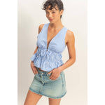 Sunlit Stripe Peplum Top