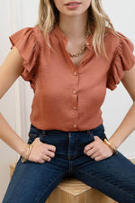 Ainsley Ruffle Button Up Blouse